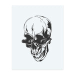 This design is a surreal interpretation of the classic skull. It features fluid, distorted eye sockets and deep shadows that create a haunting, distorted effect. Perfect for bold styles and unusual, unconventional looks.