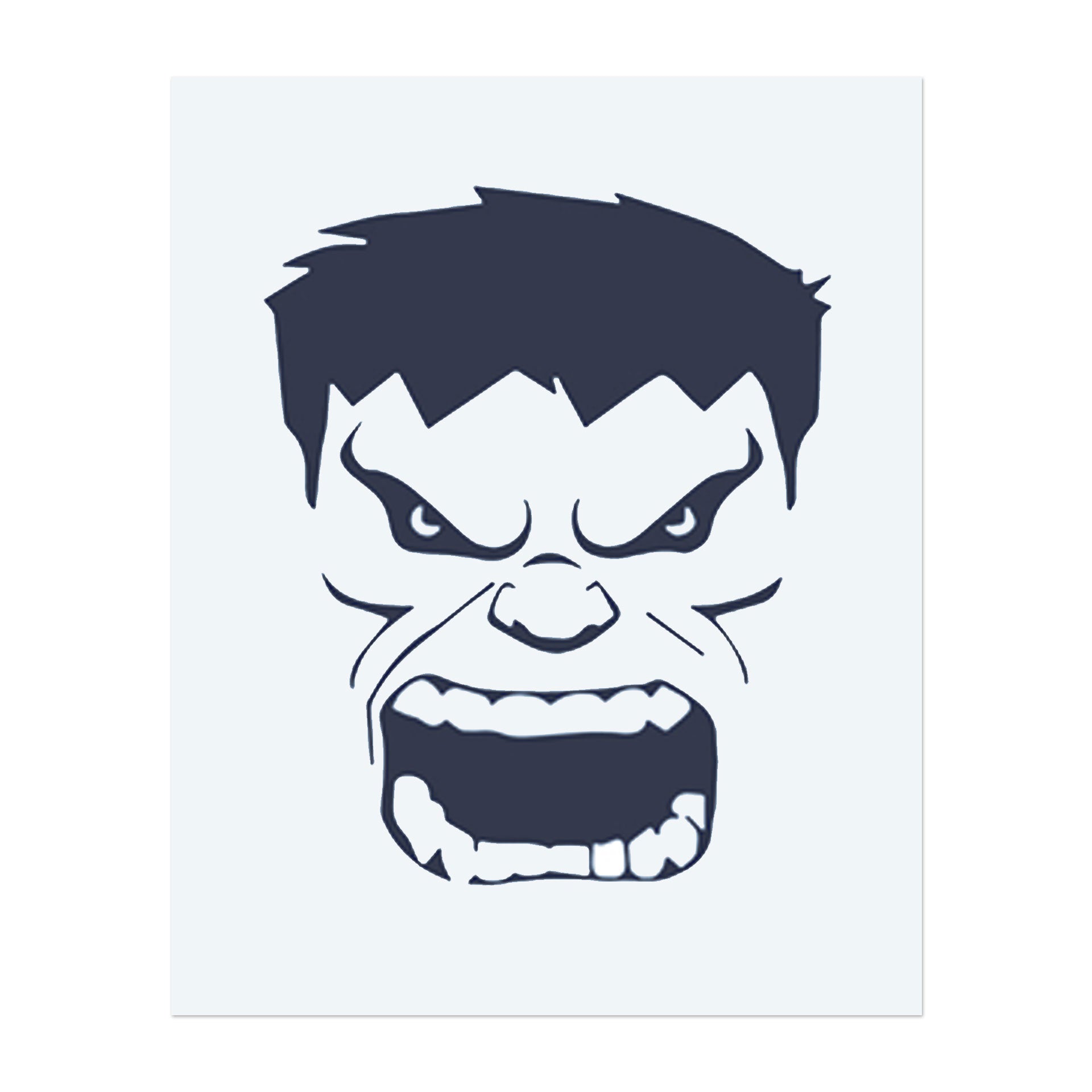 Das wilde Gesicht von Hulk, das mit Emotionen überfließt. Dieses Tattoo repräsentiert rohe Kraft, Wut und Transformation, ideal für diejenigen, die Stärke und die Fähigkeit zur Überwindung von Hindernissen schätzen.