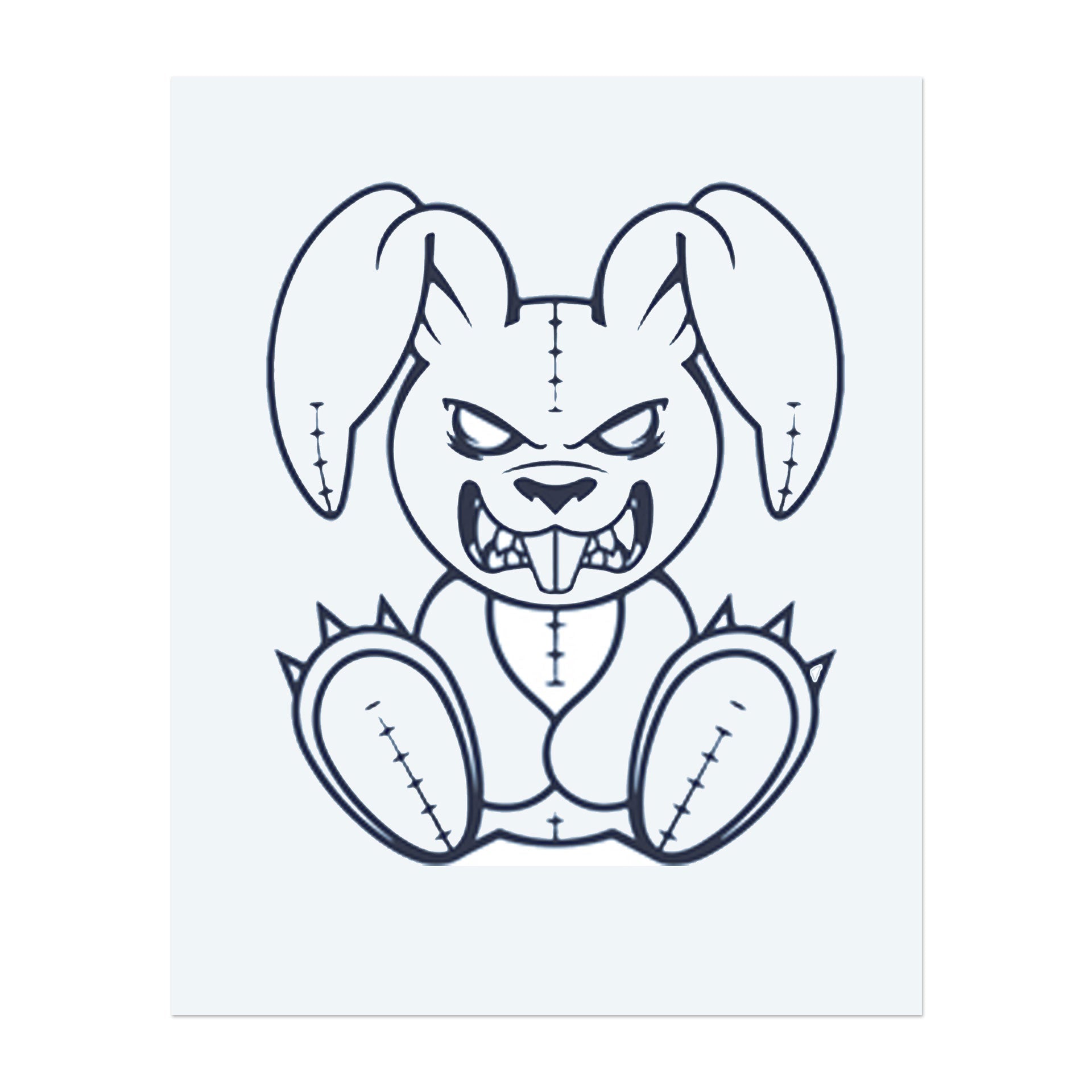 Ein schelmischer Hase mit einem knurrenden Ausdruck und scharfen Zähnen. Dieses Tattoo repräsentiert Rebellion, Haltung und einen verspielten Touch, perfekt für diejenigen, die ihre furchtlose und kühne Persönlichkeit umarmen.