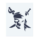 Ein Piratenschädel mit gekreuzten Schwertern dahinter, der Rebellion und Abenteuer hervorruft. Dieses Tattoo symbolisiert ein Leben in Freiheit, Kühnheit und Wagemut, ideal für diejenigen, die mit einem rebellischen Geist leben.