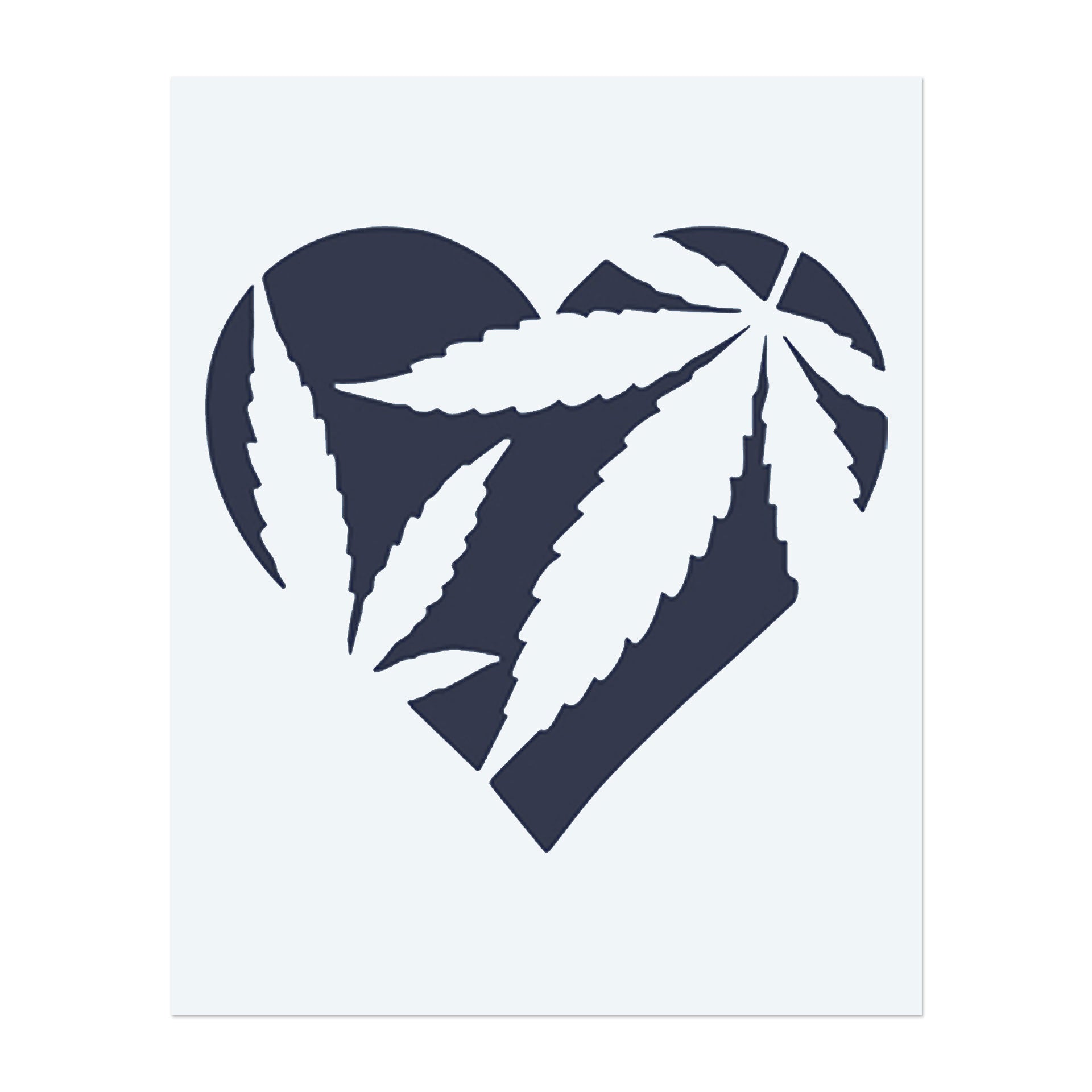 Ein Herz, das aus Cannabisblättern geformt ist, symbolisiert Freiheit, Liebe und einen entspannten Lebensstil. Dieses Tattoo repräsentiert das Umarmen der Natur, persönliches Wachstum und einen offenen Ansatz zum Leben.