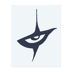 Ein kräftiges, abstraktes Auge in einem Stern, das Wahrnehmung, Einsicht und Vision über das Oberflächliche hinaus symbolisiert.