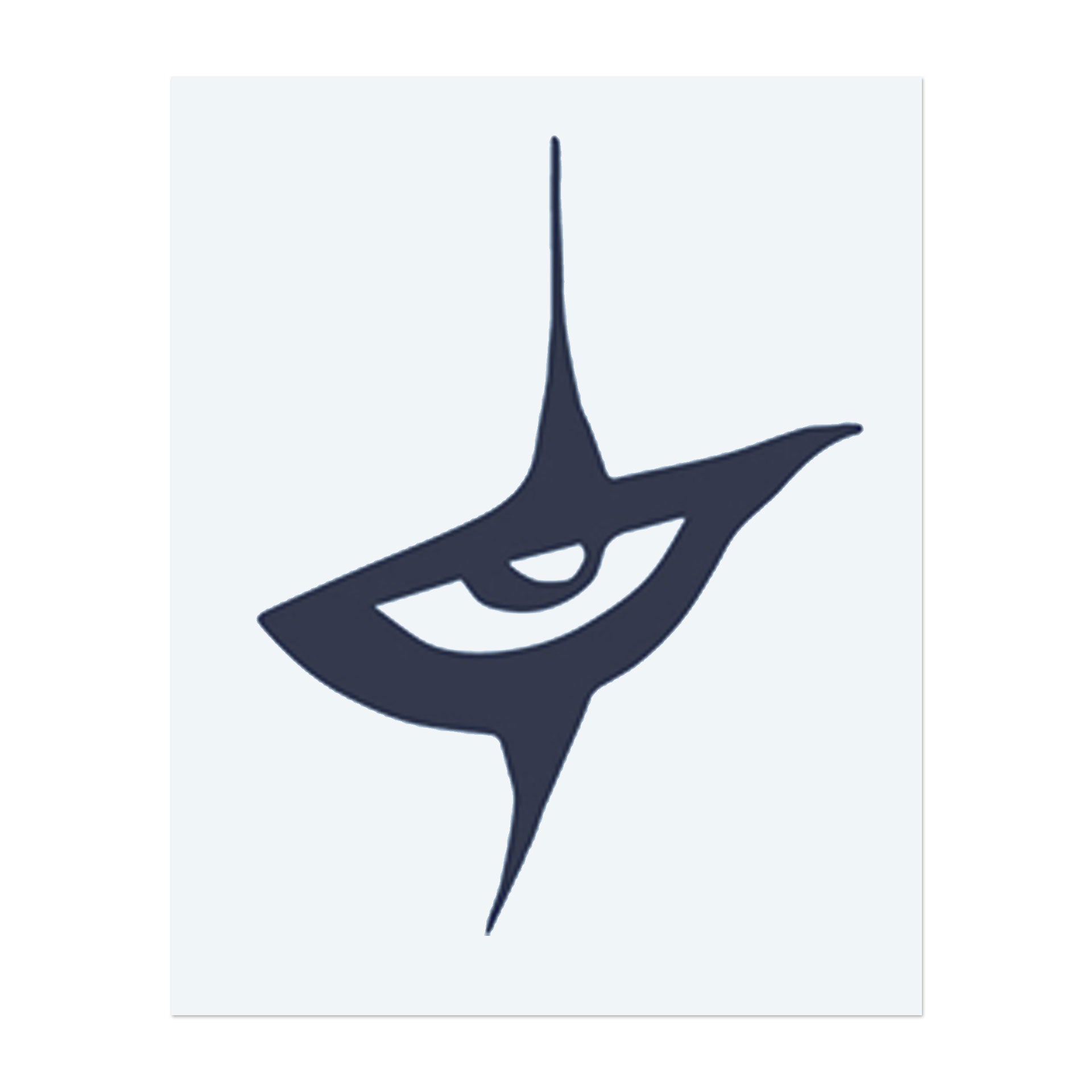 Ein kräftiges, abstraktes Auge in einem Stern, das Wahrnehmung, Einsicht und Vision über das Oberflächliche hinaus symbolisiert.