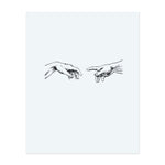 This tattoo design depicts the gradual artistic development of two hands reaching toward each other, reflecting the iconic divine touch. Set among shining stars, it symbolizes growth, enlightenment, and the timeless journey of spiritual connection.</span></p>
